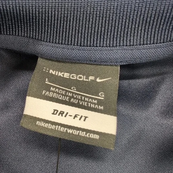 Nike Shirt Mens Large Blue Golf Polo‎ Dri-Fit Logo Swoosh Outdoor Performance - Picture 8 of 14